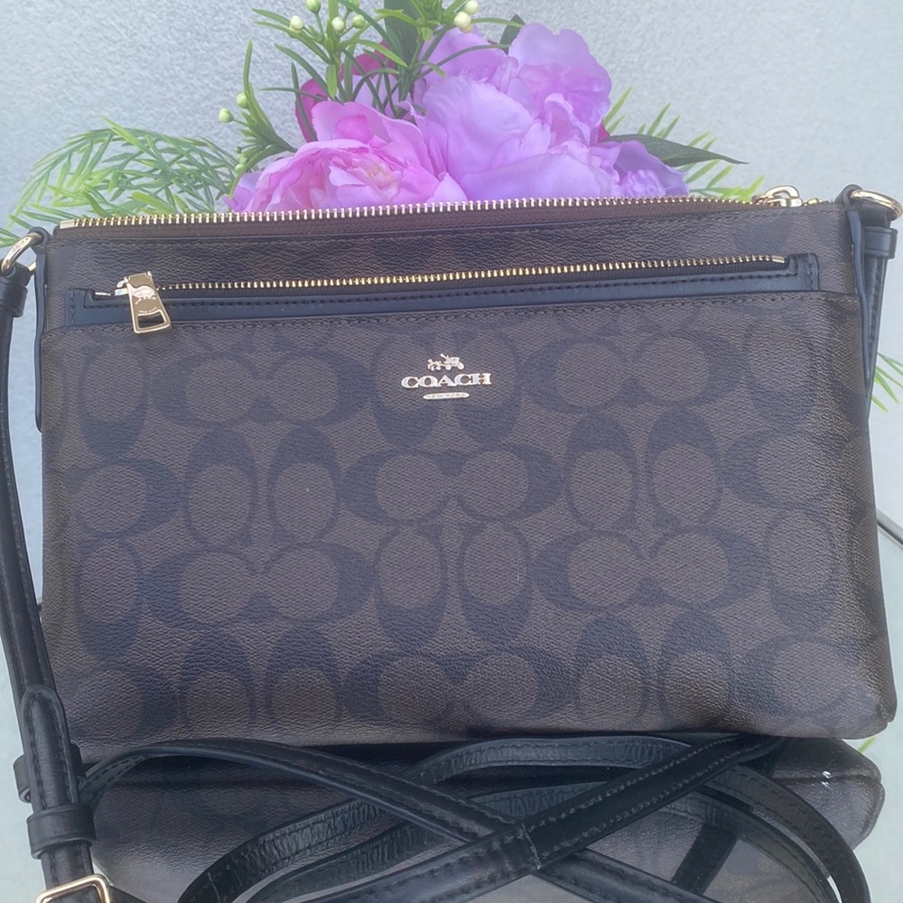 Coach Purse.. Brown. Used once. Height=7inches Width=11 inches